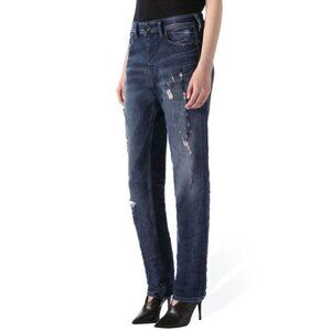 $228 Diesel Women’s Reen Regular Straight Jeans 0844T Distressed Size W-26